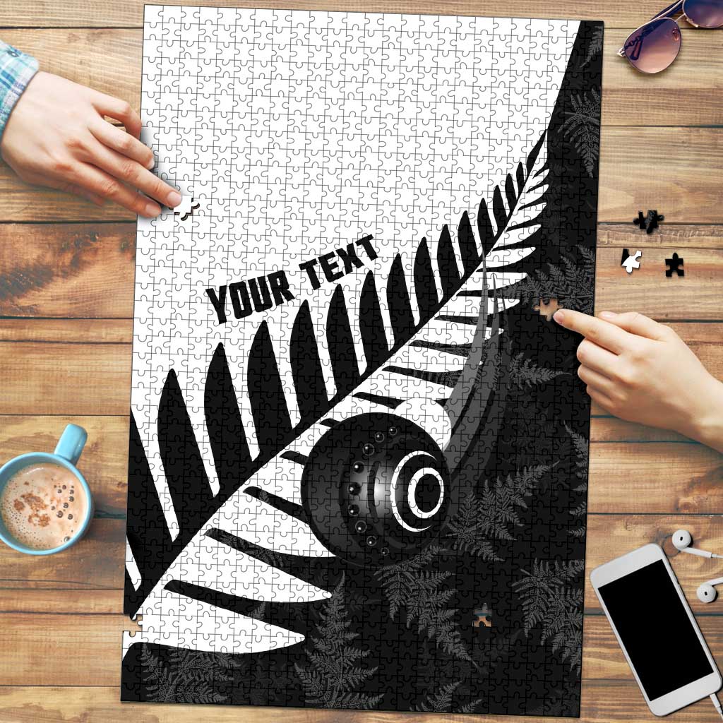 New Zealand Lawn Bowls Custom Puzzle Aotearoa Silver Fern - Aussie Hoodie