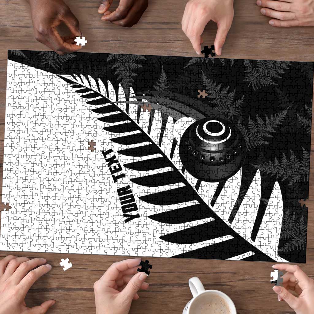 New Zealand Lawn Bowls Custom Puzzle Aotearoa Silver Fern - Aussie Hoodie