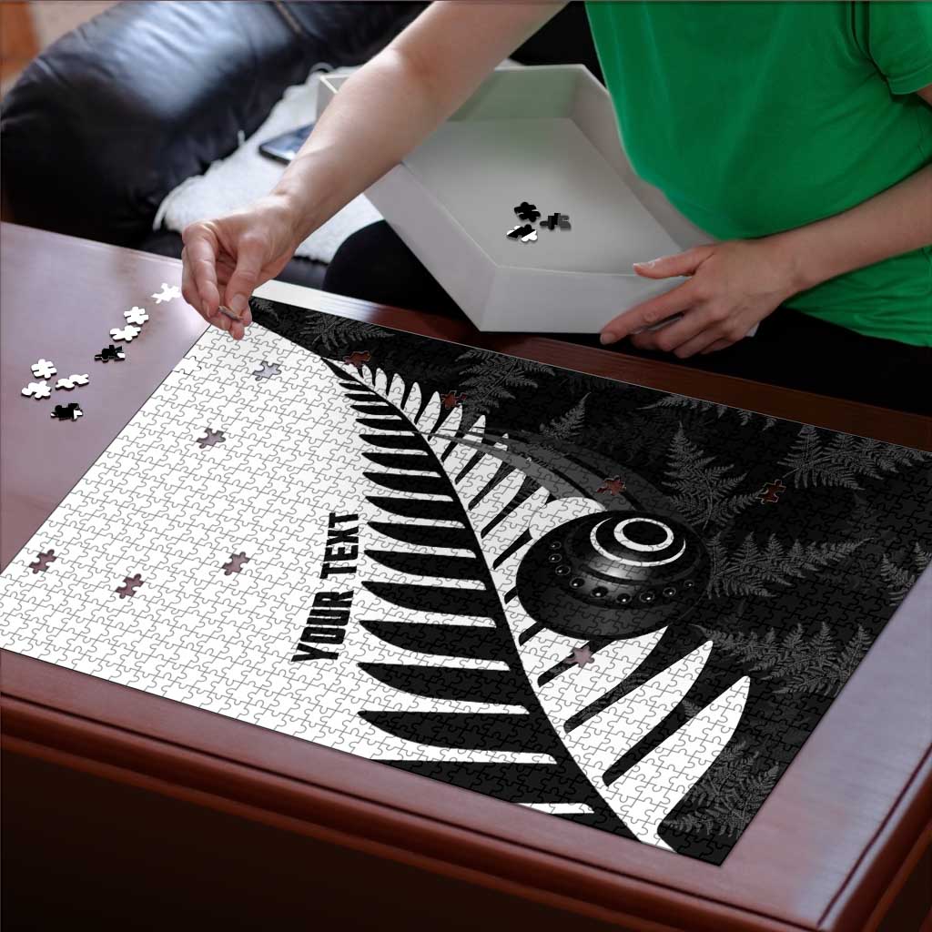 New Zealand Lawn Bowls Custom Puzzle Aotearoa Silver Fern - Aussie Hoodie