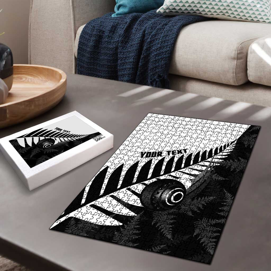 New Zealand Lawn Bowls Custom Puzzle Aotearoa Silver Fern - Aussie Hoodie