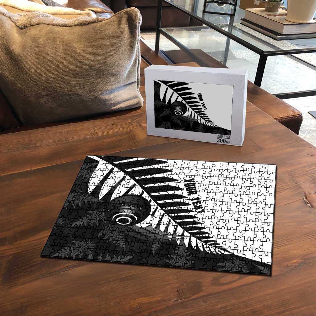 New Zealand Lawn Bowls Custom Puzzle Aotearoa Silver Fern - Aussie Hoodie