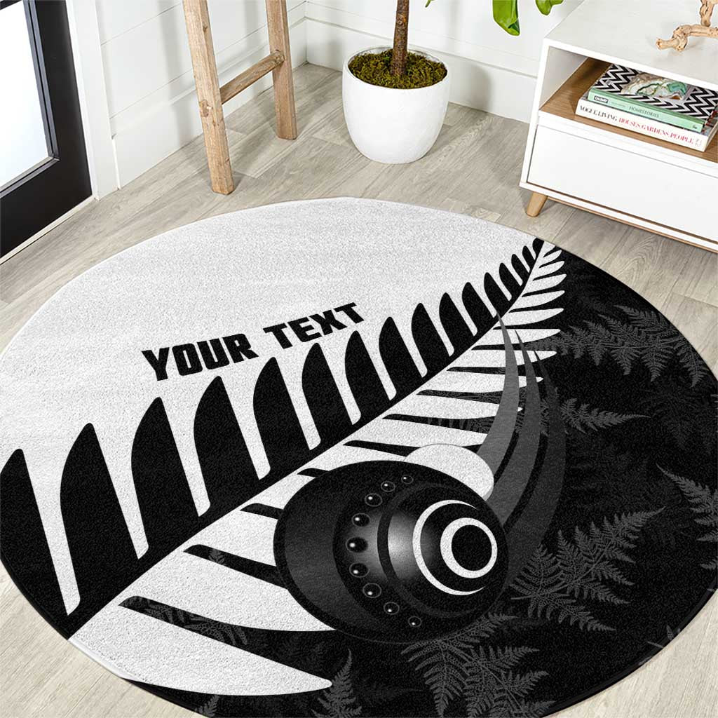 New Zealand Lawn Bowls Custom Round Carpet Aotearoa Silver Fern - Aussie Hoodie