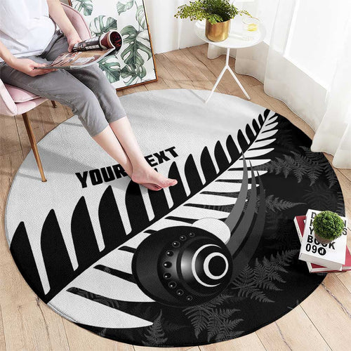 New Zealand Lawn Bowls Custom Round Carpet Aotearoa Silver Fern - Aussie Hoodie