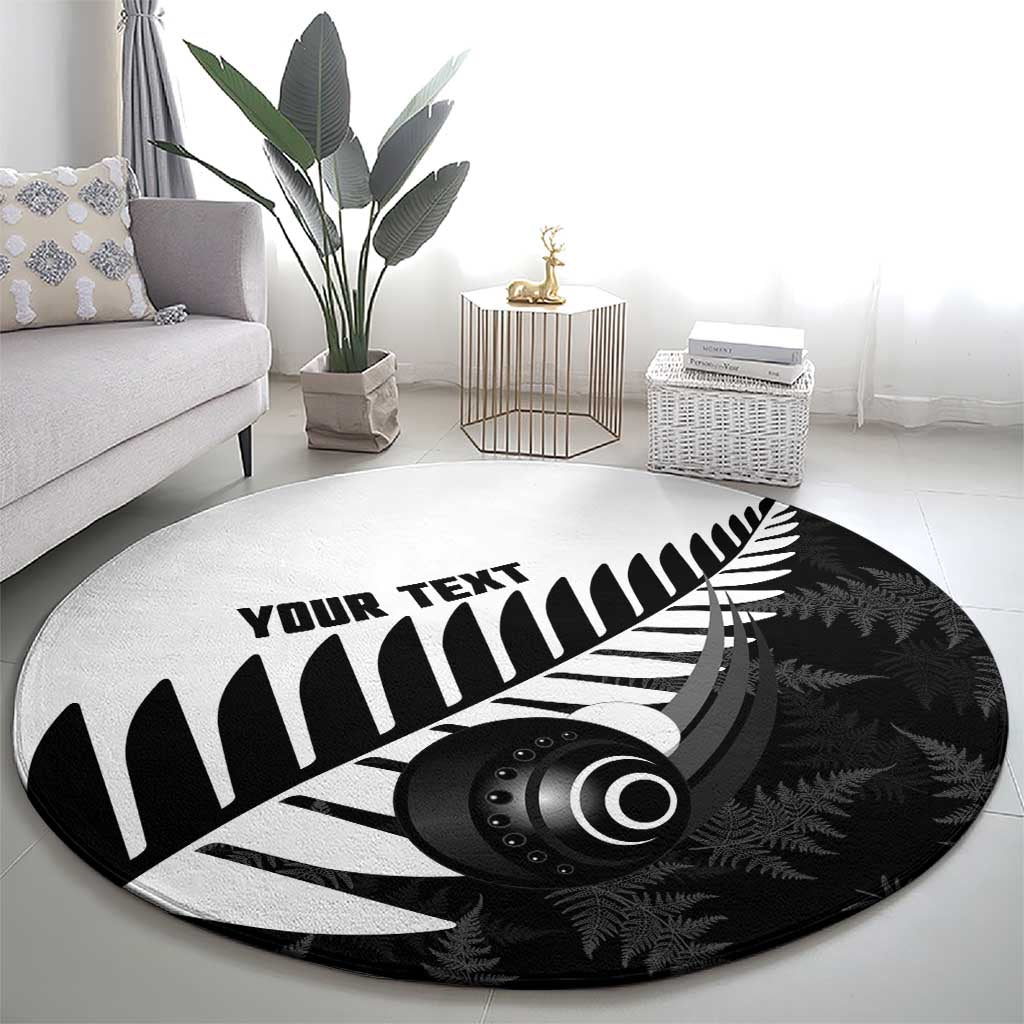 New Zealand Lawn Bowls Custom Round Carpet Aotearoa Silver Fern - Aussie Hoodie