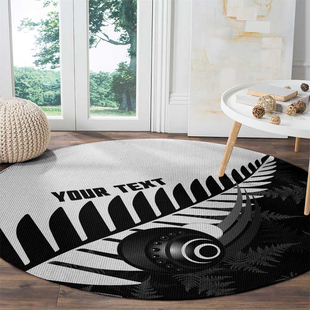 New Zealand Lawn Bowls Custom Round Carpet Aotearoa Silver Fern - Aussie Hoodie
