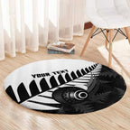 New Zealand Lawn Bowls Custom Round Carpet Aotearoa Silver Fern - Aussie Hoodie