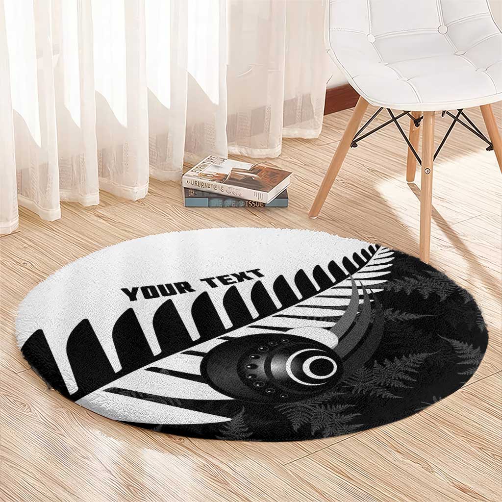 New Zealand Lawn Bowls Custom Round Carpet Aotearoa Silver Fern - Aussie Hoodie