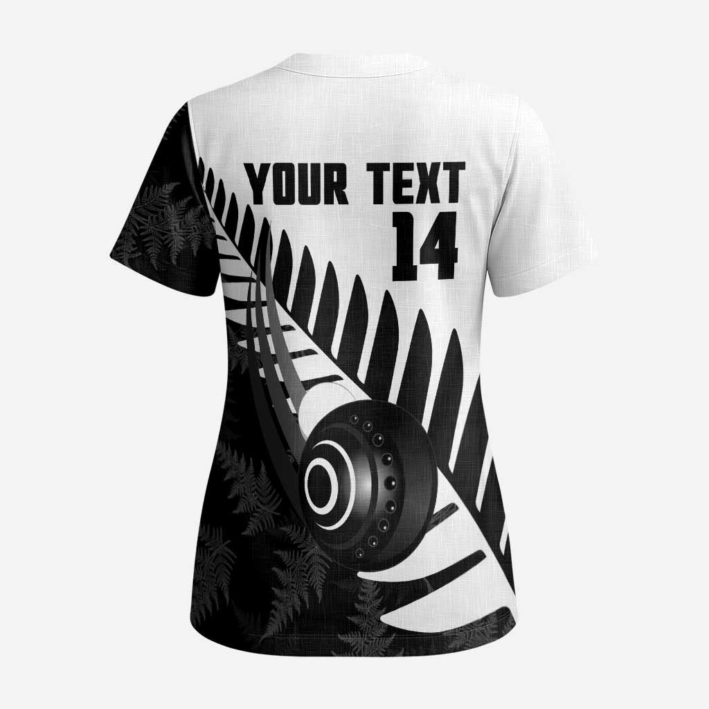 New Zealand Lawn Bowls Custom Scrub Top Aotearoa Silver Fern - Aussie Hoodie