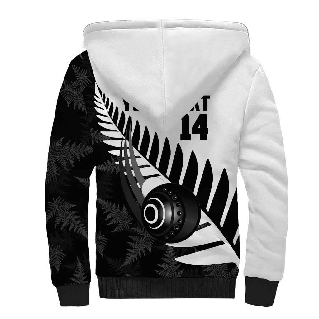 New Zealand Lawn Bowls Custom Sherpa Hoodie Aotearoa Silver Fern - Aussie Hoodie
