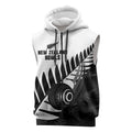 New Zealand Lawn Bowls Custom Sleeveless Zip Hoodie Aotearoa Silver Fern LT14