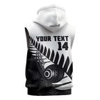 New Zealand Lawn Bowls Custom Sleeveless Zip Hoodie Aotearoa Silver Fern LT14