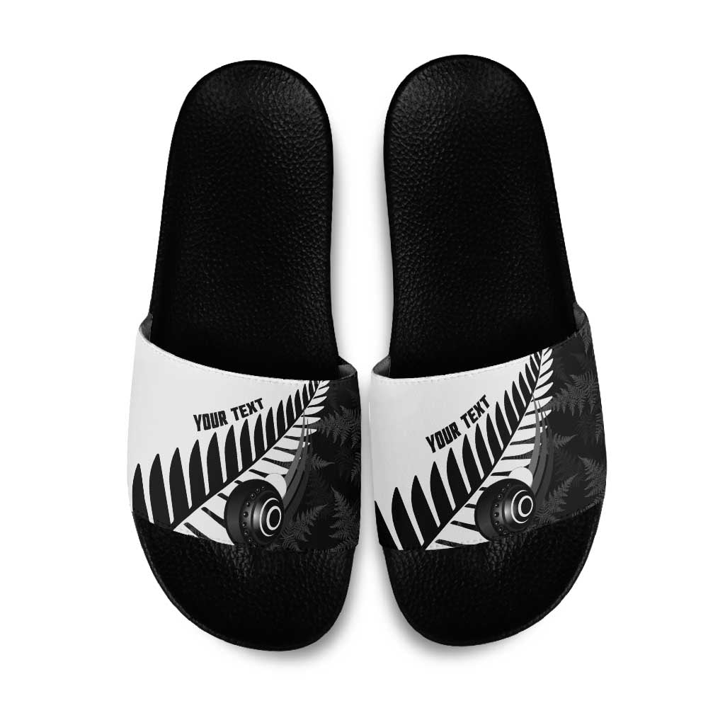 New Zealand Lawn Bowls Custom Slide Sandals Aotearoa Silver Fern - Aussie Hoodie