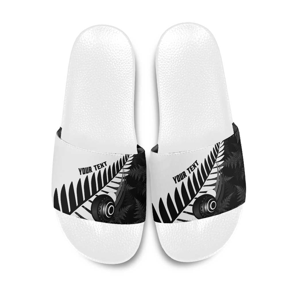 New Zealand Lawn Bowls Custom Slide Sandals Aotearoa Silver Fern - Aussie Hoodie
