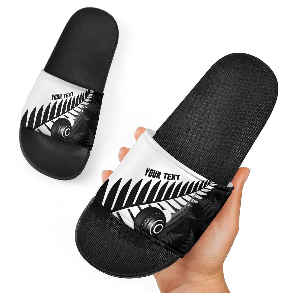 New Zealand Lawn Bowls Custom Slide Sandals Aotearoa Silver Fern - Aussie Hoodie