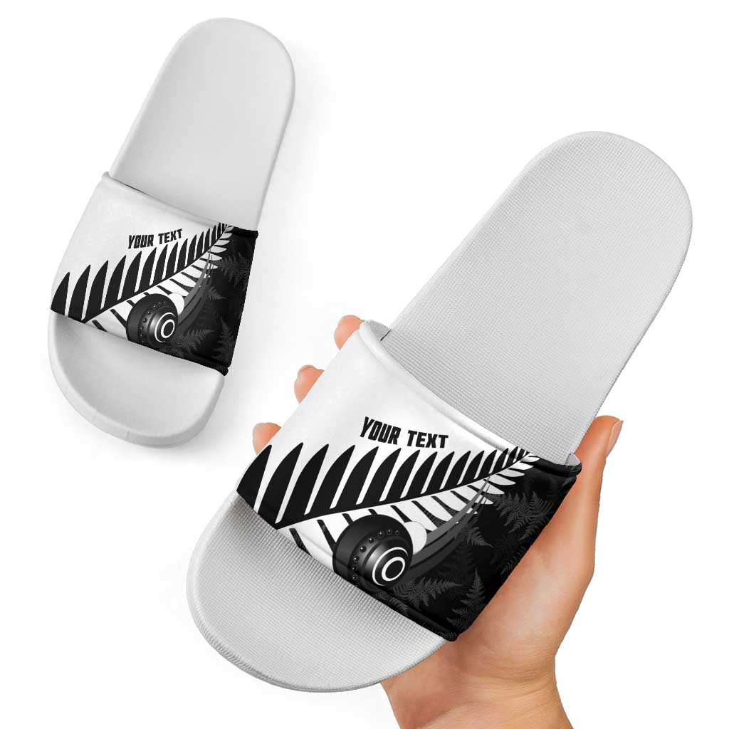 New Zealand Lawn Bowls Custom Slide Sandals Aotearoa Silver Fern - Aussie Hoodie