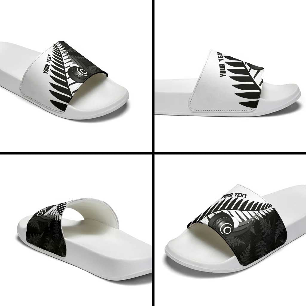 New Zealand Lawn Bowls Custom Slide Sandals Aotearoa Silver Fern - Aussie Hoodie