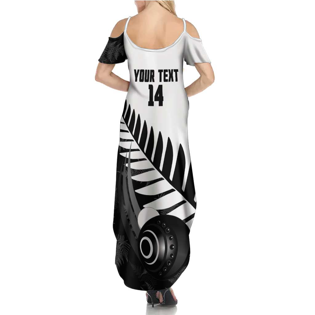 New Zealand Lawn Bowls Custom Summer Maxi Dress Aotearoa Silver Fern - Aussie Hoodie