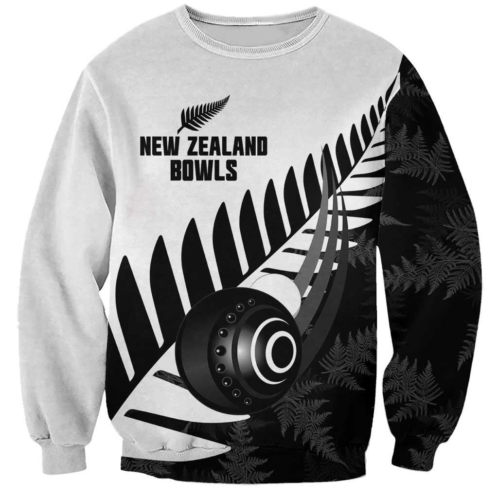New Zealand Lawn Bowls Custom Sweatshirt Aotearoa Silver Fern - Aussie Hoodie