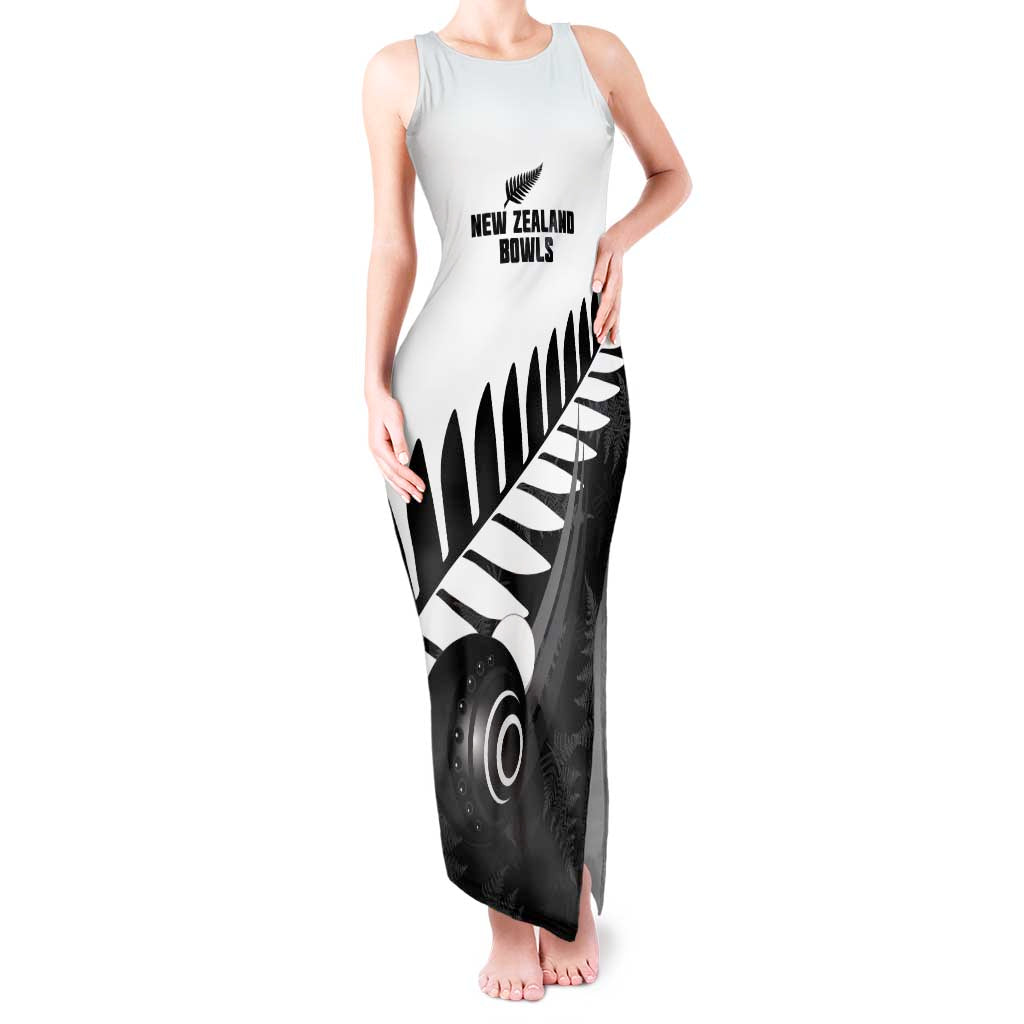 New Zealand Lawn Bowls Custom Tank Maxi Dress Aotearoa Silver Fern - Aussie Hoodie