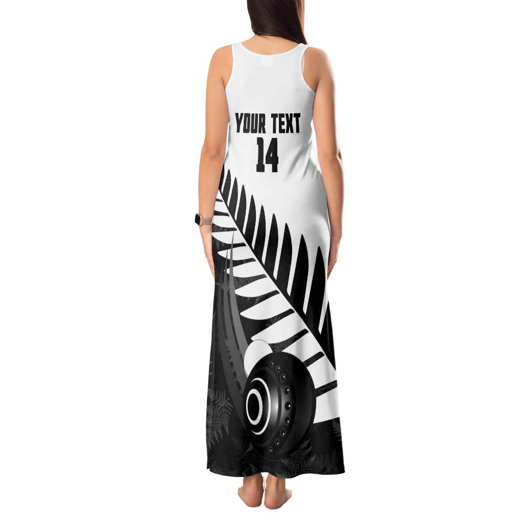 New Zealand Lawn Bowls Custom Tank Maxi Dress Aotearoa Silver Fern - Aussie Hoodie