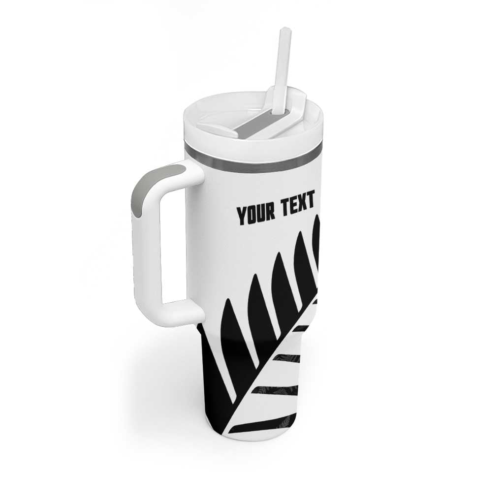 New Zealand Lawn Bowls Custom Tumbler With Handle Aotearoa Silver Fern - Aussie Hoodie
