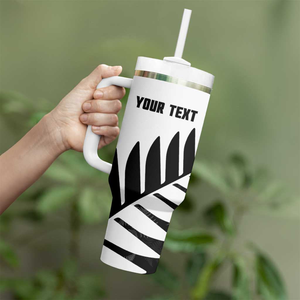 New Zealand Lawn Bowls Custom Tumbler With Handle Aotearoa Silver Fern - Aussie Hoodie