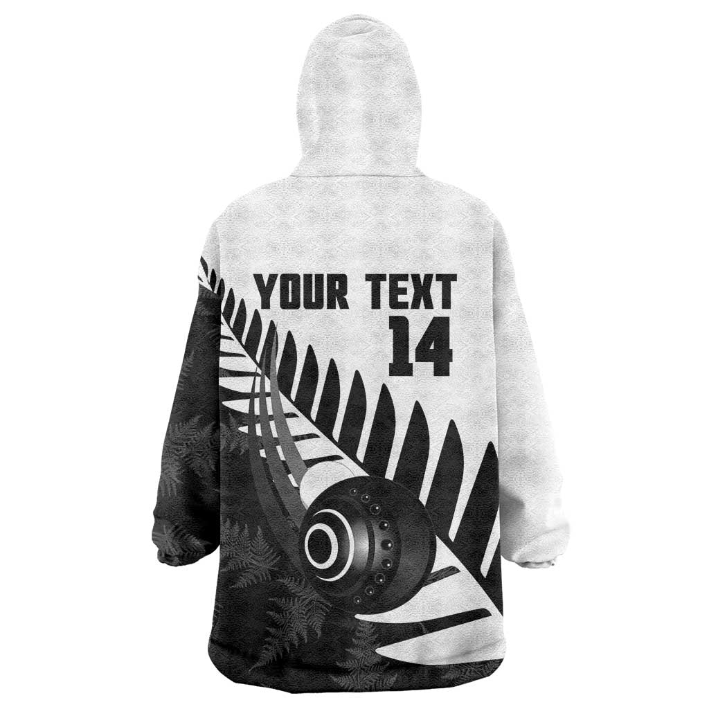 New Zealand Lawn Bowls Custom Wearable Blanket Hoodie Aotearoa Silver Fern - Aussie Hoodie