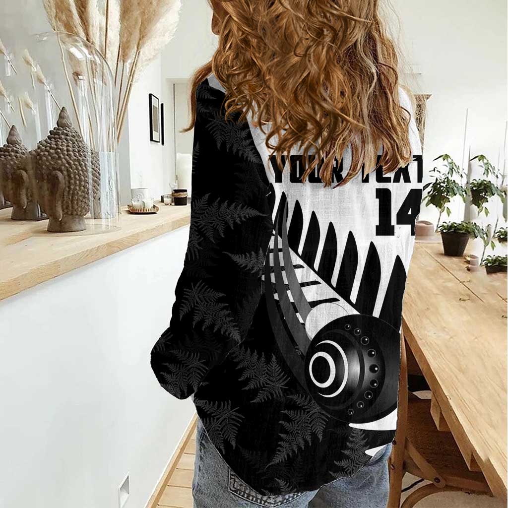 New Zealand Lawn Bowls Custom Women Casual Shirt Aotearoa Silver Fern - Aussie Hoodie