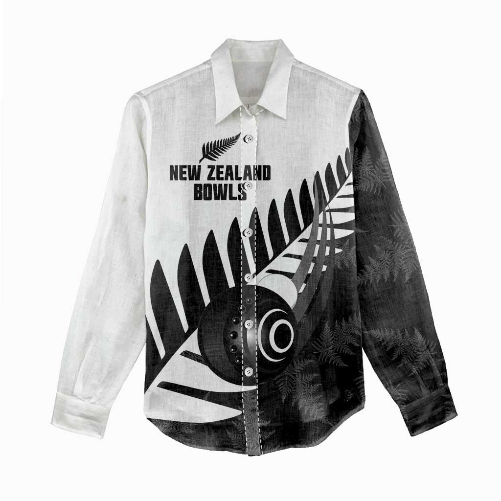 New Zealand Lawn Bowls Custom Women Casual Shirt Aotearoa Silver Fern - Aussie Hoodie