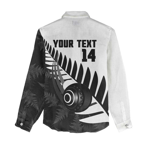 New Zealand Lawn Bowls Custom Women Casual Shirt Aotearoa Silver Fern - Aussie Hoodie