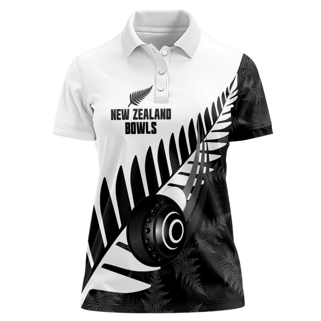 New Zealand Lawn Bowls Custom Women Polo Shirt Aotearoa Silver Fern - Aussie Hoodie