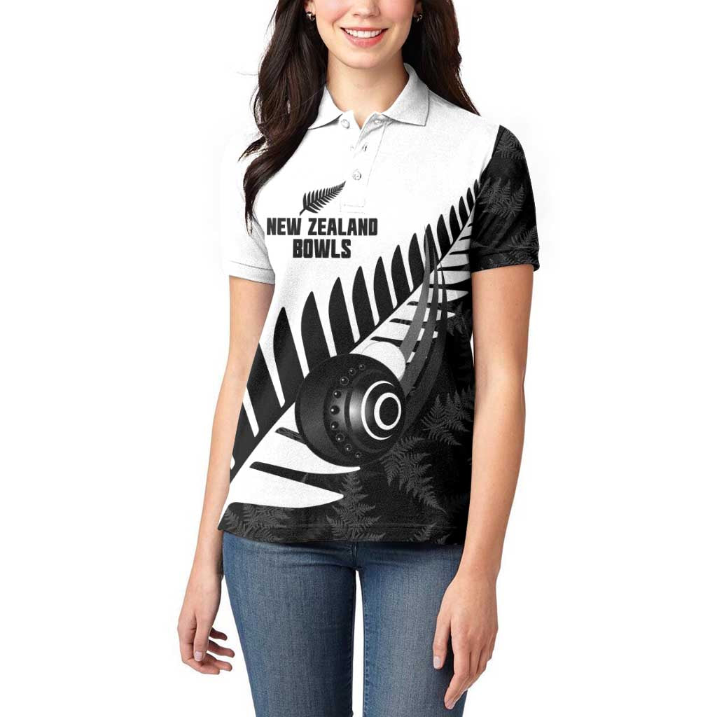 New Zealand Lawn Bowls Custom Women Polo Shirt Aotearoa Silver Fern - Aussie Hoodie