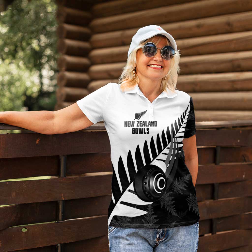 New Zealand Lawn Bowls Custom Women Polo Shirt Aotearoa Silver Fern - Aussie Hoodie