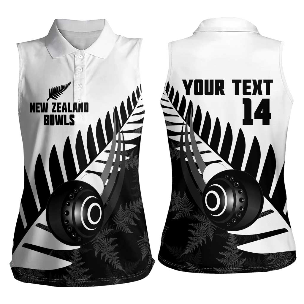 New Zealand Lawn Bowls Custom Women Sleeveless Polo Shirt Aotearoa Silver Fern - Aussie Hoodie