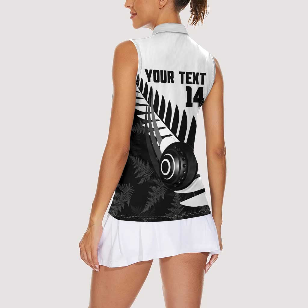 New Zealand Lawn Bowls Custom Women Sleeveless Polo Shirt Aotearoa Silver Fern - Aussie Hoodie