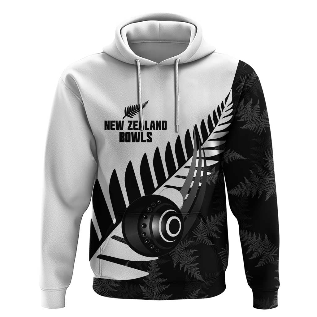 New Zealand Lawn Bowls Custom Zip Hoodie Aotearoa Silver Fern - Aussie Hoodie