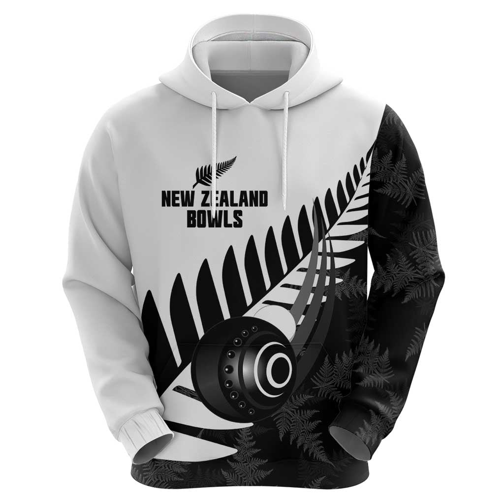 New Zealand Lawn Bowls Custom Zip Hoodie Aotearoa Silver Fern - Aussie Hoodie