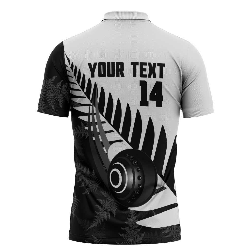 New Zealand Lawn Bowls Custom Zipper Polo Shirt Aotearoa Silver Fern - Aussie Hoodie