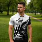 New Zealand Lawn Bowls Custom Zipper Polo Shirt Aotearoa Silver Fern - Aussie Hoodie