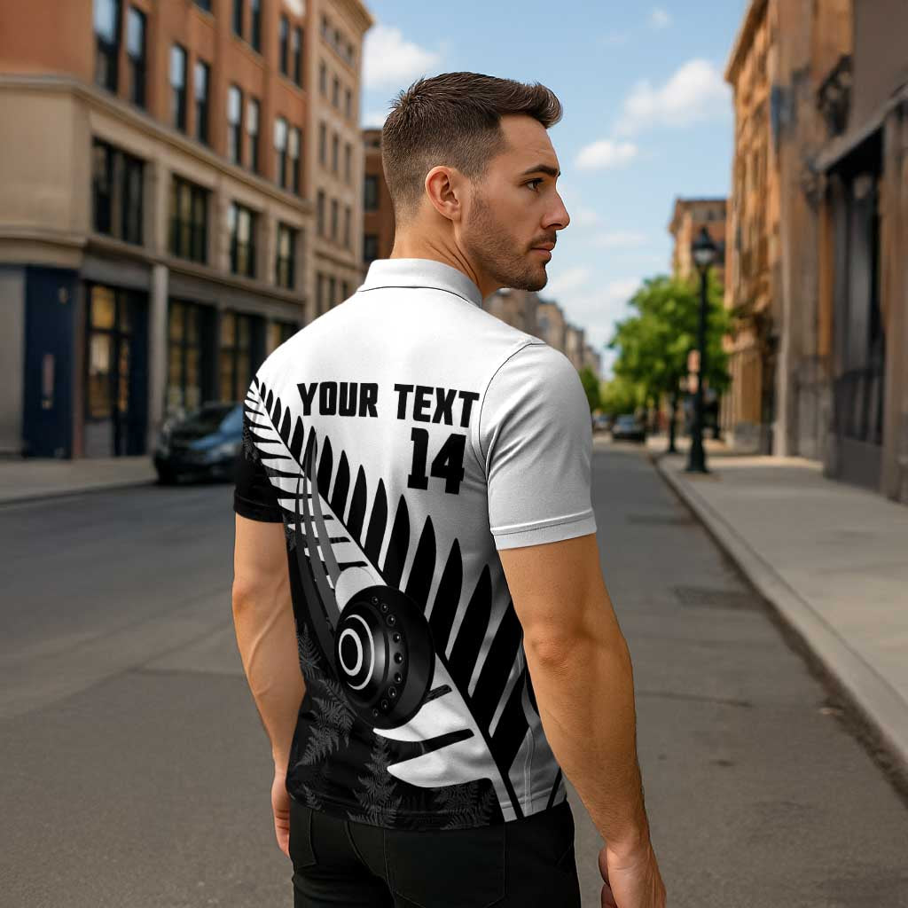 New Zealand Lawn Bowls Custom Zipper Polo Shirt Aotearoa Silver Fern - Aussie Hoodie