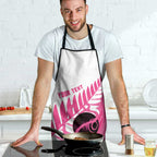 New Zealand Lawn Bowls Breast Cancer Custom Apron Aotearoa Maori Silver Fern Pink Ribbon - Aussie Hoodie