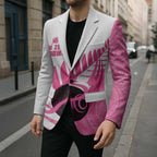 New Zealand Lawn Bowls Breast Cancer Custom Blazer Aotearoa Maori Silver Fern Pink Ribbon - Aussie Hoodie