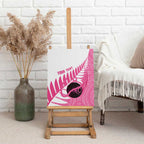 New Zealand Lawn Bowls Breast Cancer Custom Canvas Wall Art Aotearoa Maori Silver Fern Pink Ribbon - Aussie Hoodie