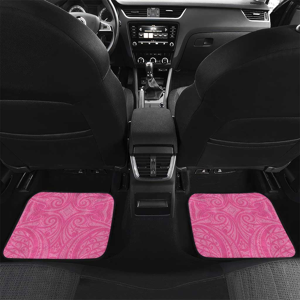 New Zealand Lawn Bowls Breast Cancer Custom Car Mats Aotearoa Maori Silver Fern Pink Ribbon - Aussie Hoodie