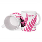 New Zealand Lawn Bowls Breast Cancer Custom Ceramic Mug Aotearoa Maori Silver Fern Pink Ribbon - Aussie Hoodie