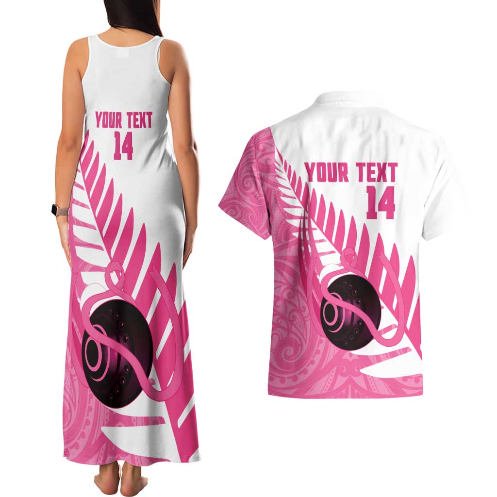 New Zealand Lawn Bowls Breast Cancer Custom Couples Matching Tank Maxi Dress and Hawaiian Shirt Aotearoa Maori Silver Fern Pink Ribbon - Aussie Hoodie