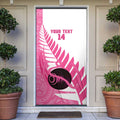 New Zealand Lawn Bowls Breast Cancer Custom Door Cover Aotearoa Maori Silver Fern Pink Ribbon - Aussie Hoodie