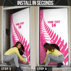 New Zealand Lawn Bowls Breast Cancer Custom Door Cover Aotearoa Maori Silver Fern Pink Ribbon - Aussie Hoodie