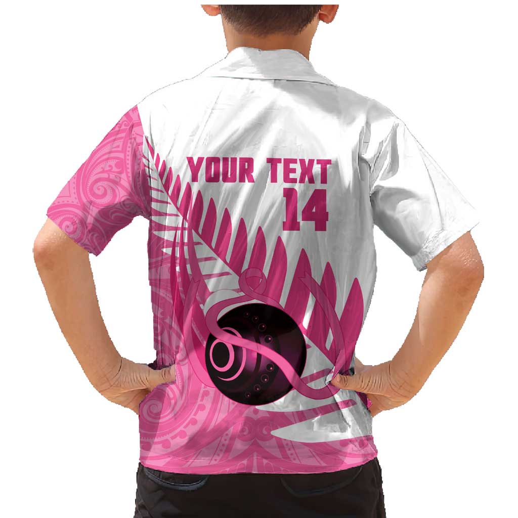 New Zealand Lawn Bowls Breast Cancer Custom Family Matching Mermaid Dress and Hawaiian Shirt Aotearoa Maori Silver Fern Pink Ribbon - Aussie Hoodie