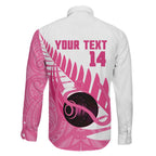 New Zealand Lawn Bowls Breast Cancer Custom Family Matching Mermaid Dress and Hawaiian Shirt Aotearoa Maori Silver Fern Pink Ribbon - Aussie Hoodie